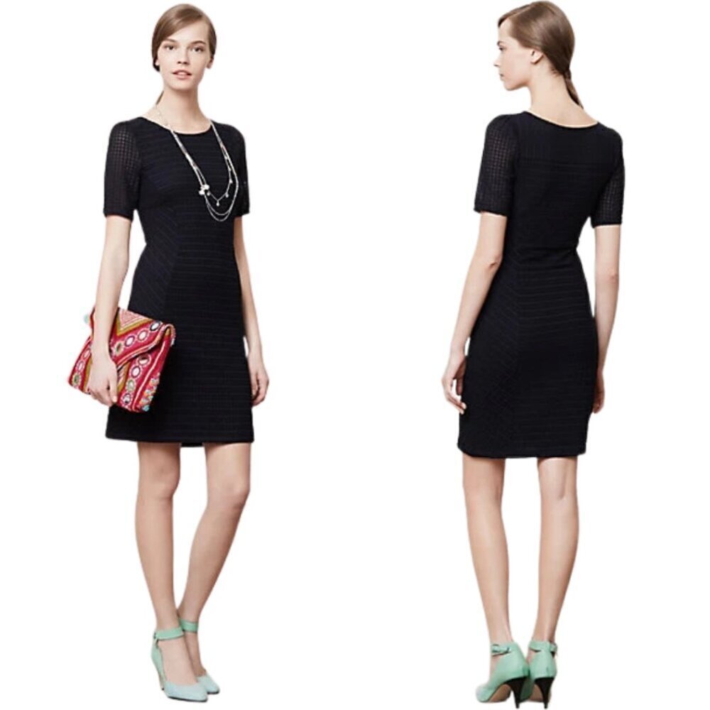 Maeve Anthropologie Cocteau Textured Mini Dress Women's XS Navy Party Event Boho